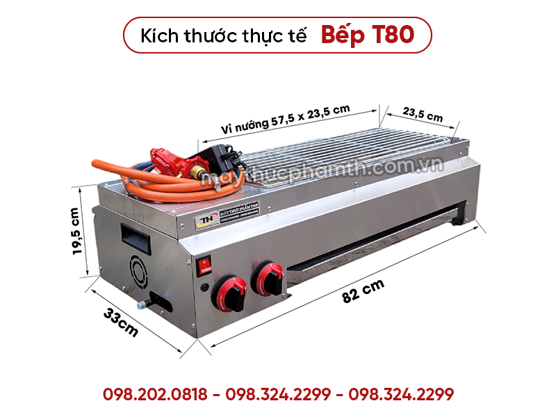 Bếp nướng thịt xiên không khói T80