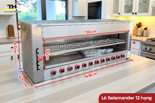 Lò nướng Salamander dùng gas 12 họng đốt